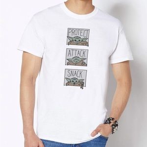 Protect Attack Snack The Child Grogu T Shirt - The Mandalorian